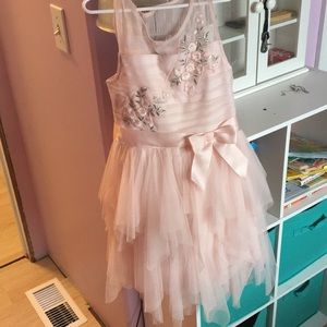 Blush colored floral ditched dress